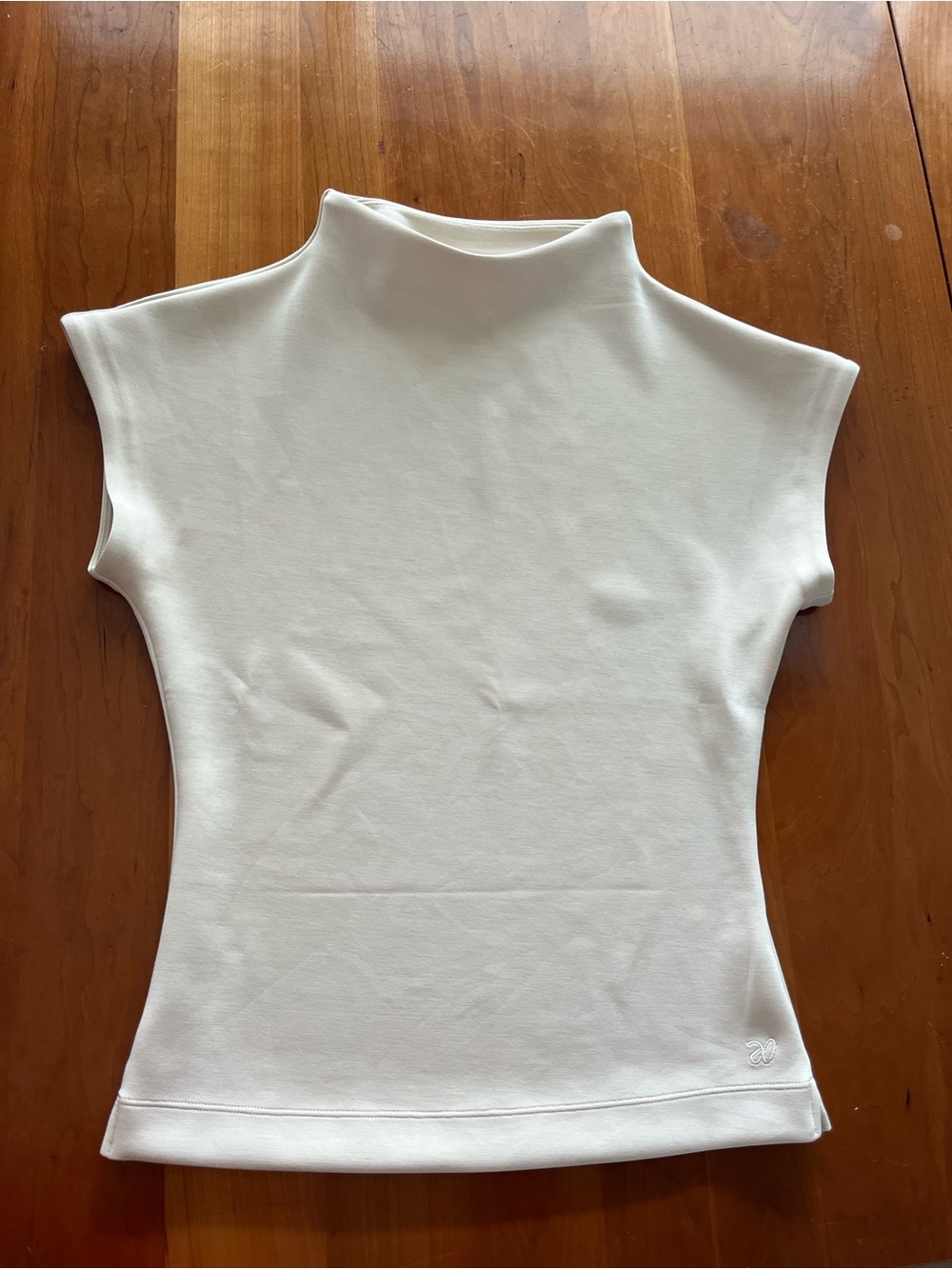 Aday Cap Sleeve Mock Neck Top in Sand - XS